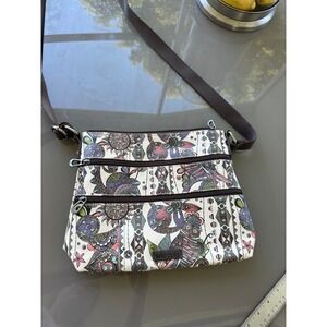 SAKROOTS Women's Navy Spirit‎ Desert 2 Artist Circle ~ Crossbody Bag ~ Vegan EUC